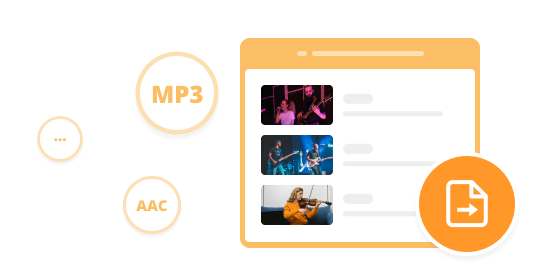 split music to MP3, AAC, FLAC, WAV, AIFF or ALAC format