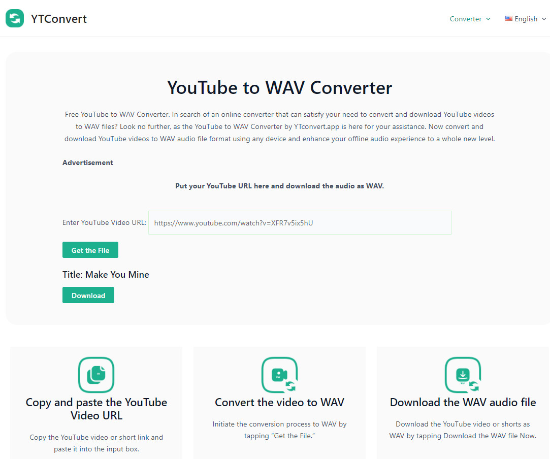 convert youtube to wav online