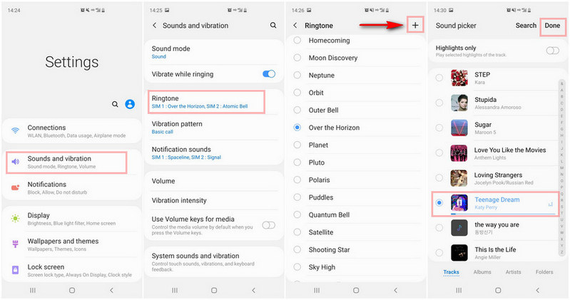 change ringtone on samsung galaxy note 10