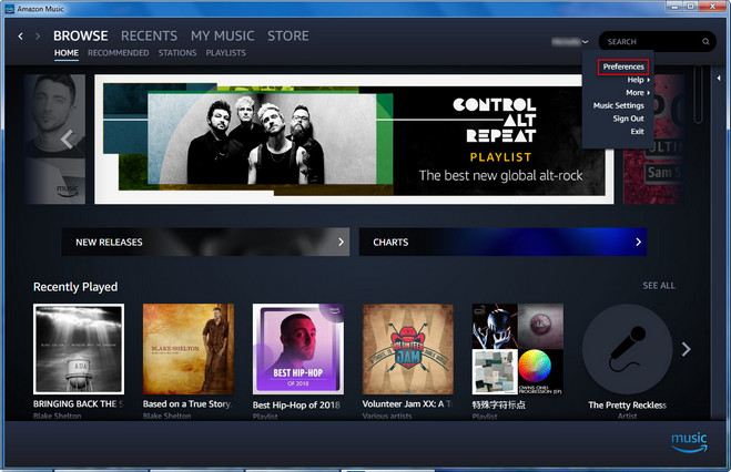 Amazon Music Preferences