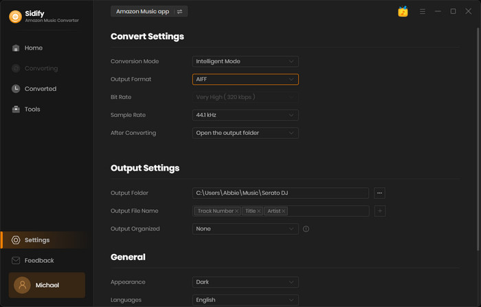 choose aiff as the output format