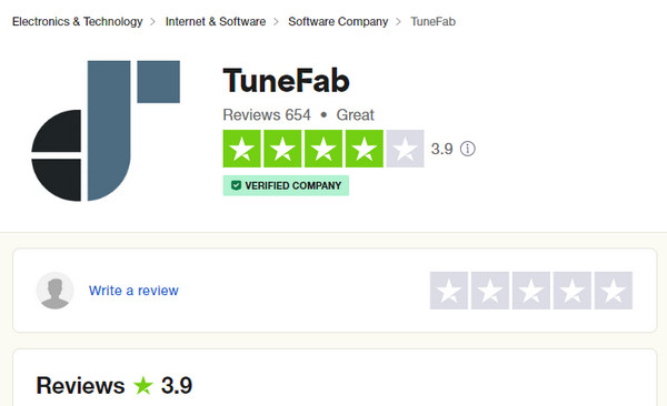 tunefab trustpilot rating