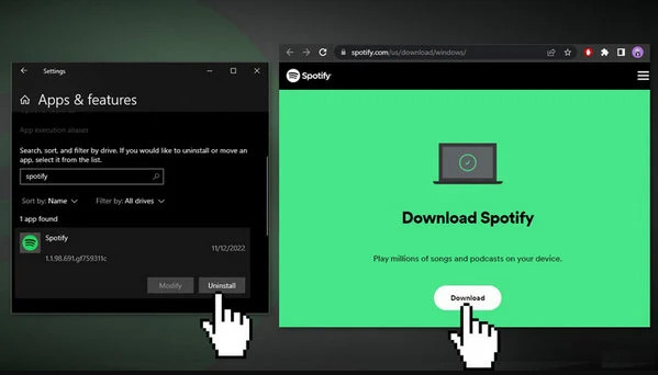 reinstall spotify app