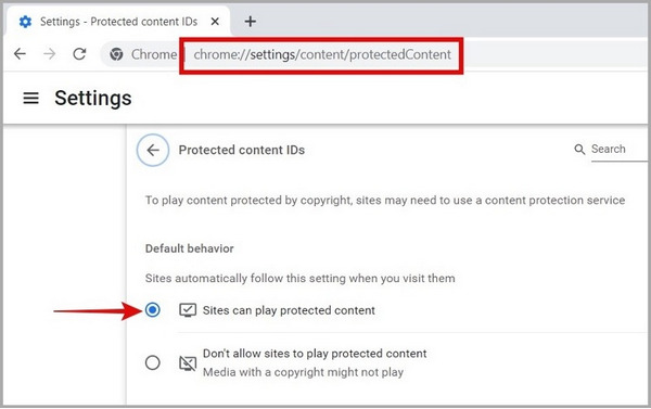 enable private content chrome