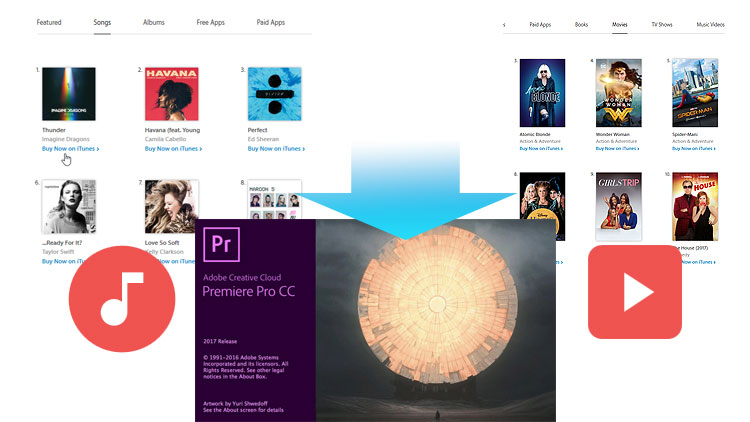Import iTunes music/video to adobe premiere pro