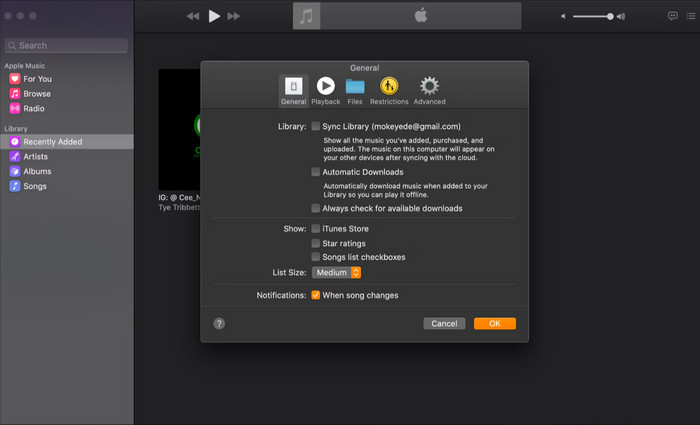 disable icloud music on mac