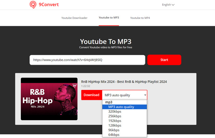 9Convert YouTube video to mp3 conversion